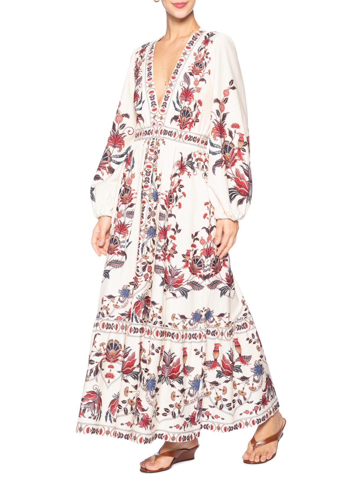 Vestido Longo Bohoflor Off White Farm