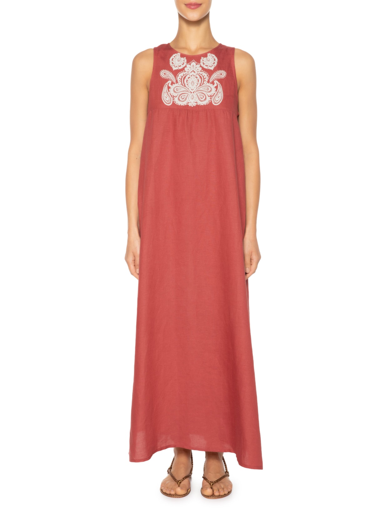 Vestido Longo Bordado Marrocos Vinho Maria Filó