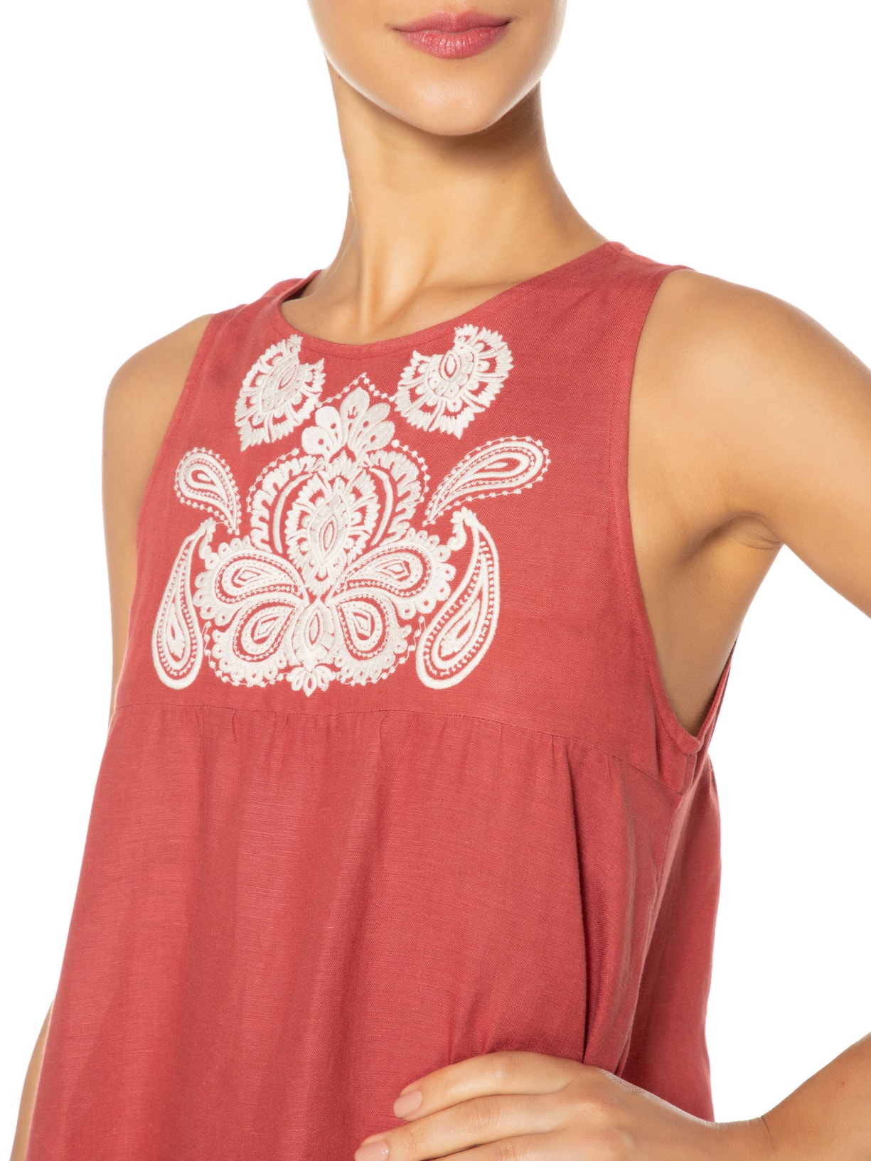 Vestido Longo Bordado Marrocos Vinho Maria Filó