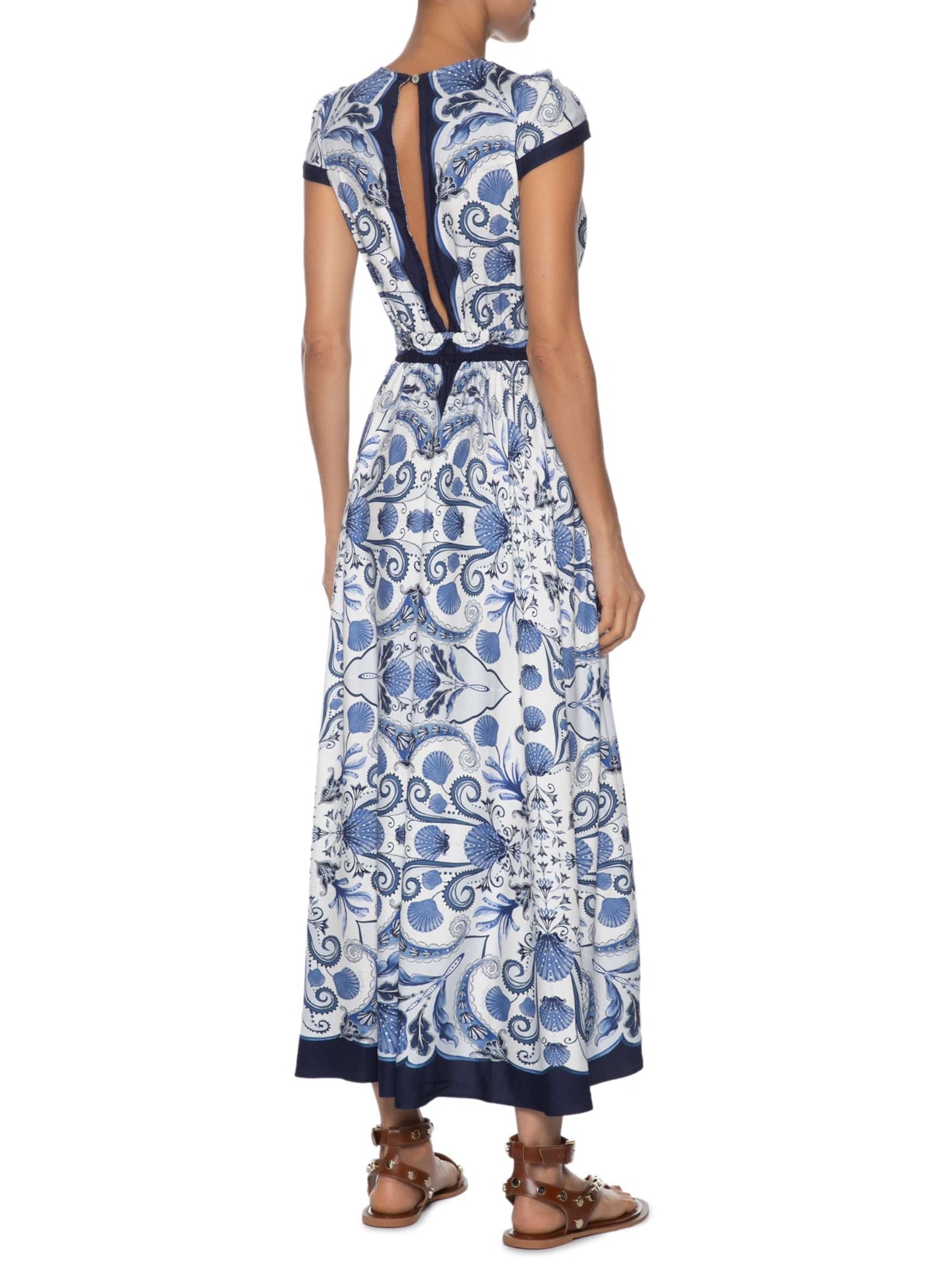 Vestido Longo Brisa De Concha Azul Farm