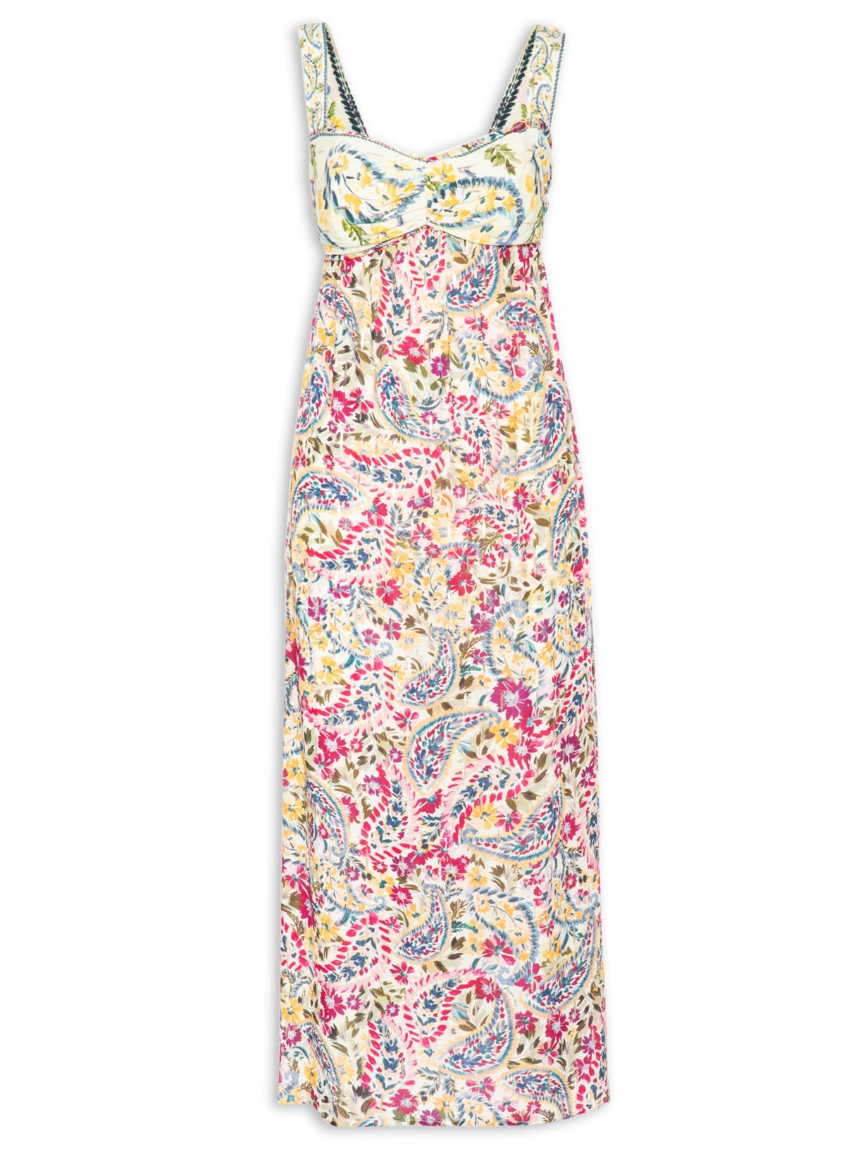 Vestido Longo Brisa De Flor - Amarelo