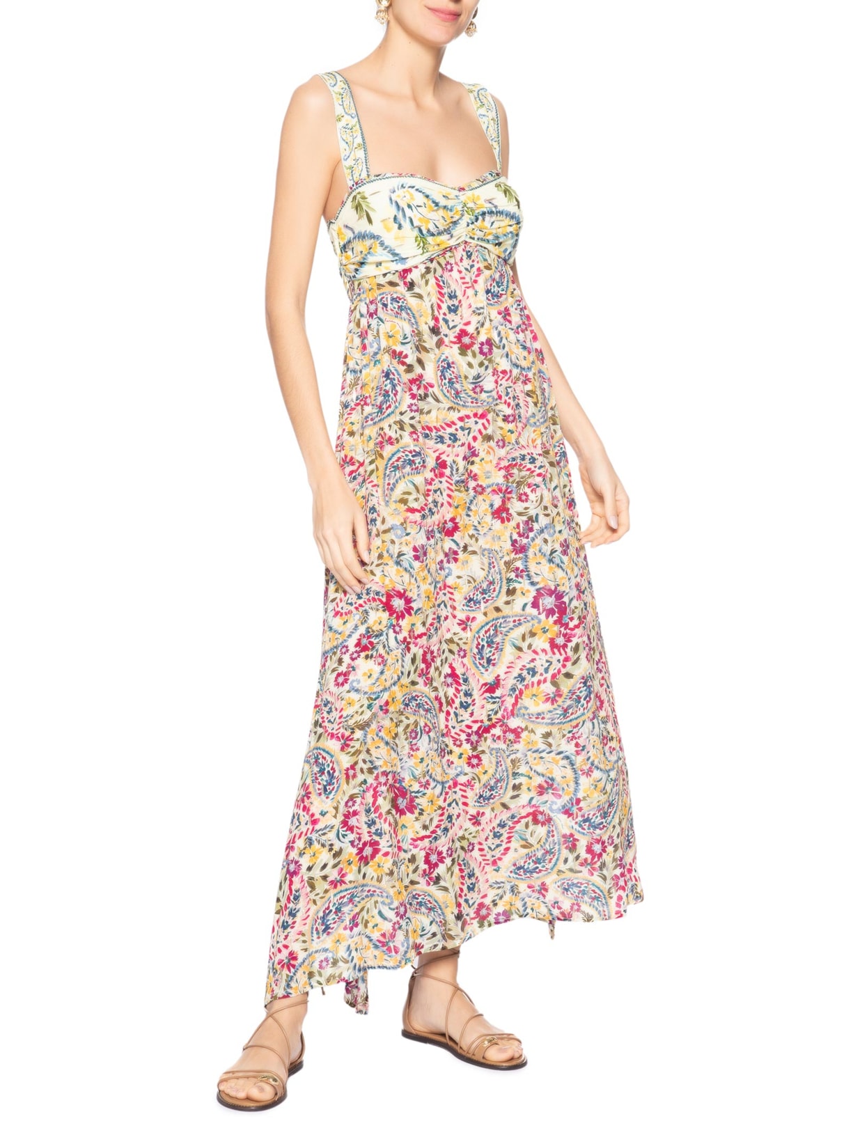 Vestido Longo Brisa De Flor Amarelo Farm