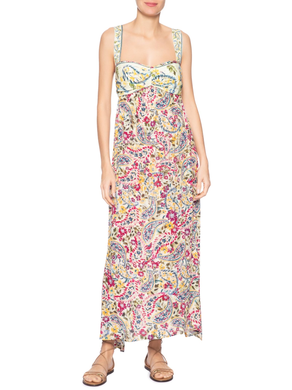 Vestido Longo Brisa De Flor Amarelo Farm