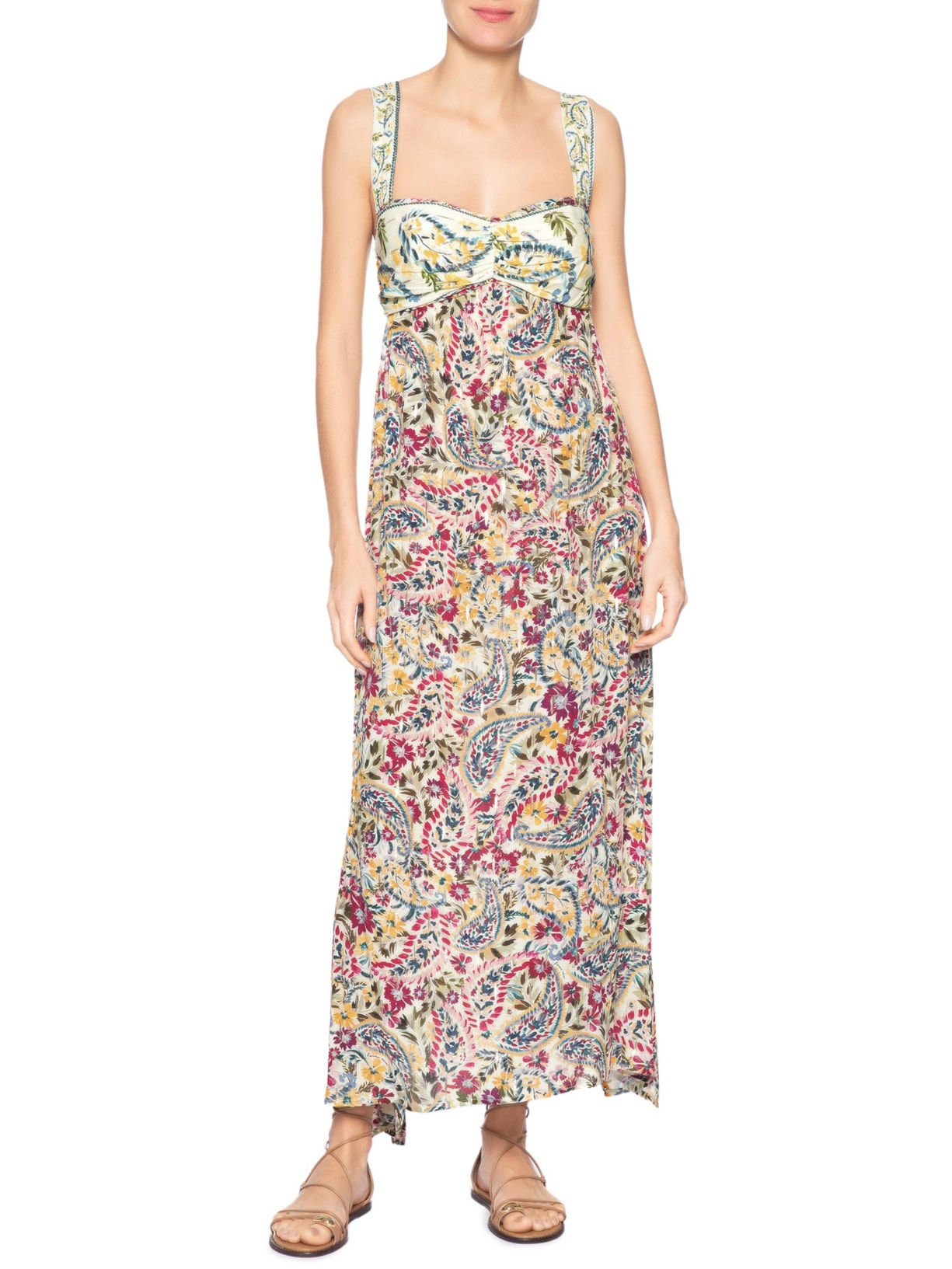 Vestido Longo Brisa De Flor Amarelo Farm