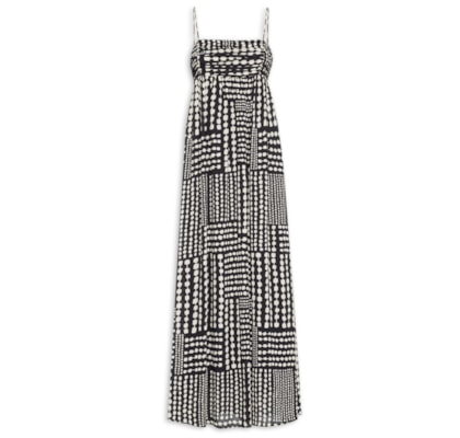 Vestido Longo Busto Franzido Corrente PB - Preto