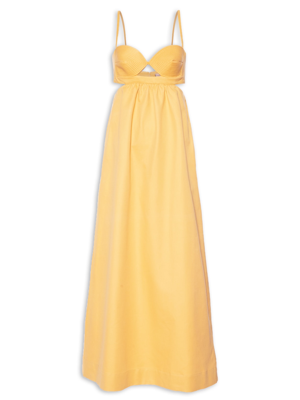 Vestido Longo Busto Matelassado - Amarelo