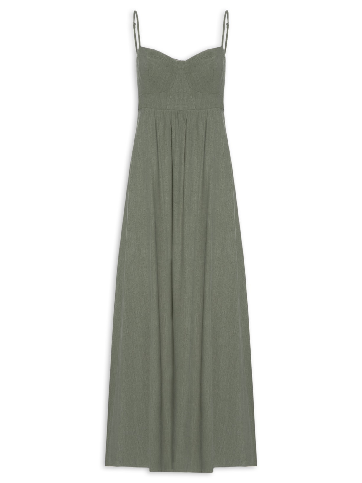 Vestido Longo Busto Recortes - Verde