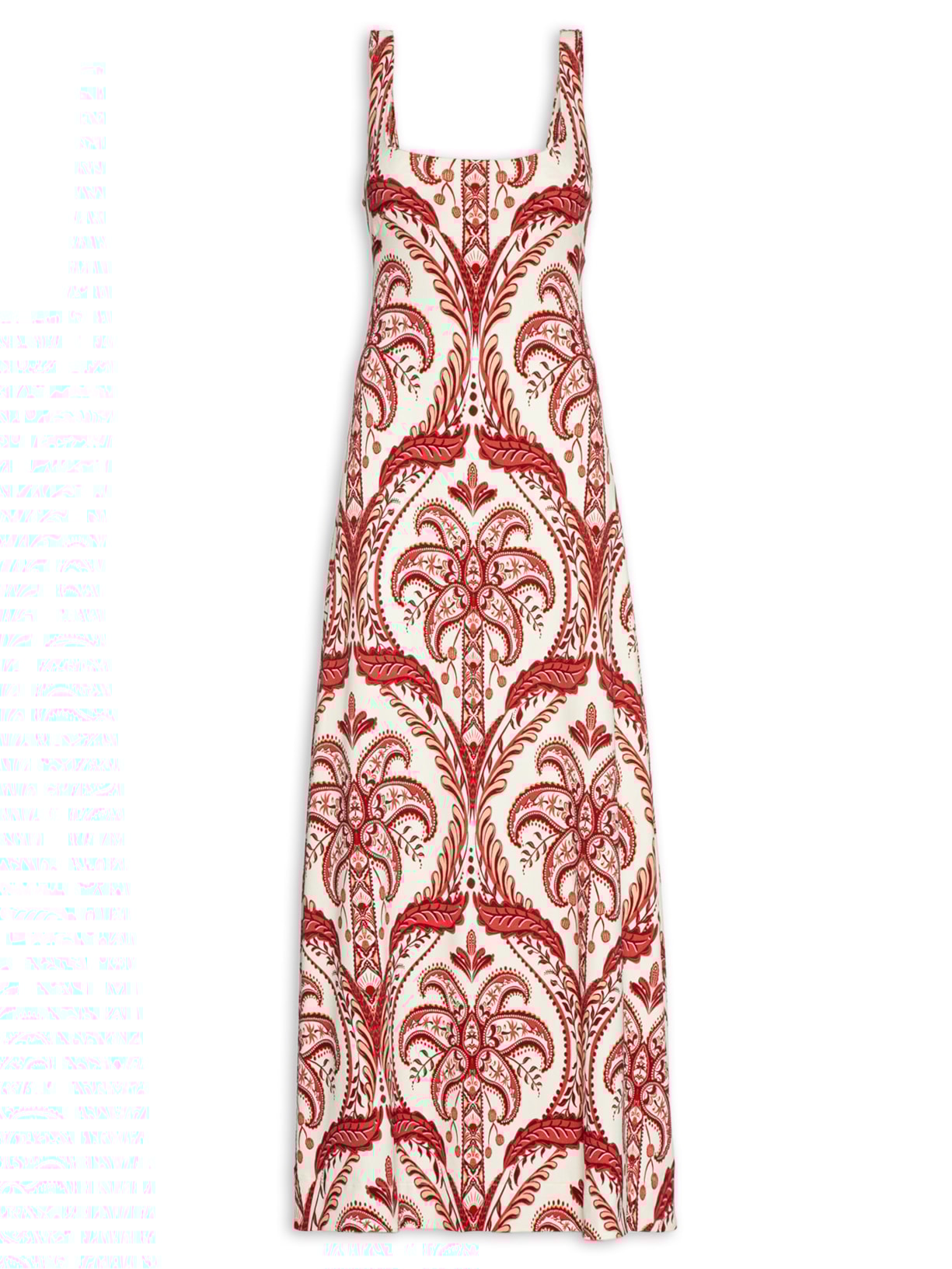 Vestido Longo Camafeu Tropical - Vermelho