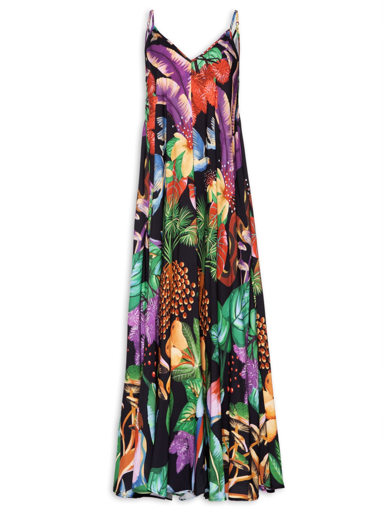 Vestido Longo Caminho Yawanawa - Preto