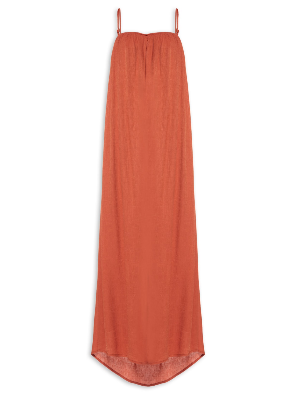 Vestido Longo Cava Reta Marrom Maria Filó