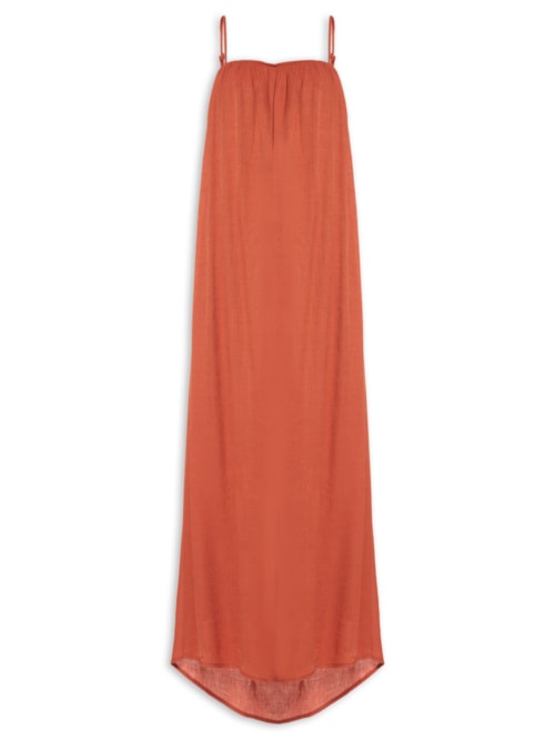 Vestido Longo Cava Reta - Marrom