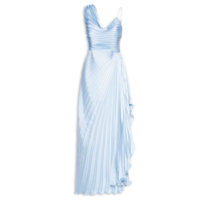 Vestido Longo Cecilia Plissado - Azul