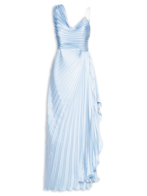 Vestido Longo Cecilia Plissado - Azul
