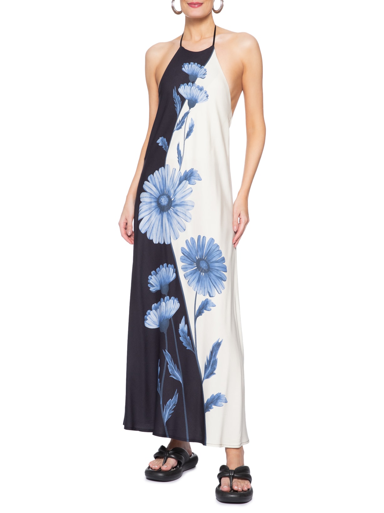 Vestido Longo Ciana Preto Farm