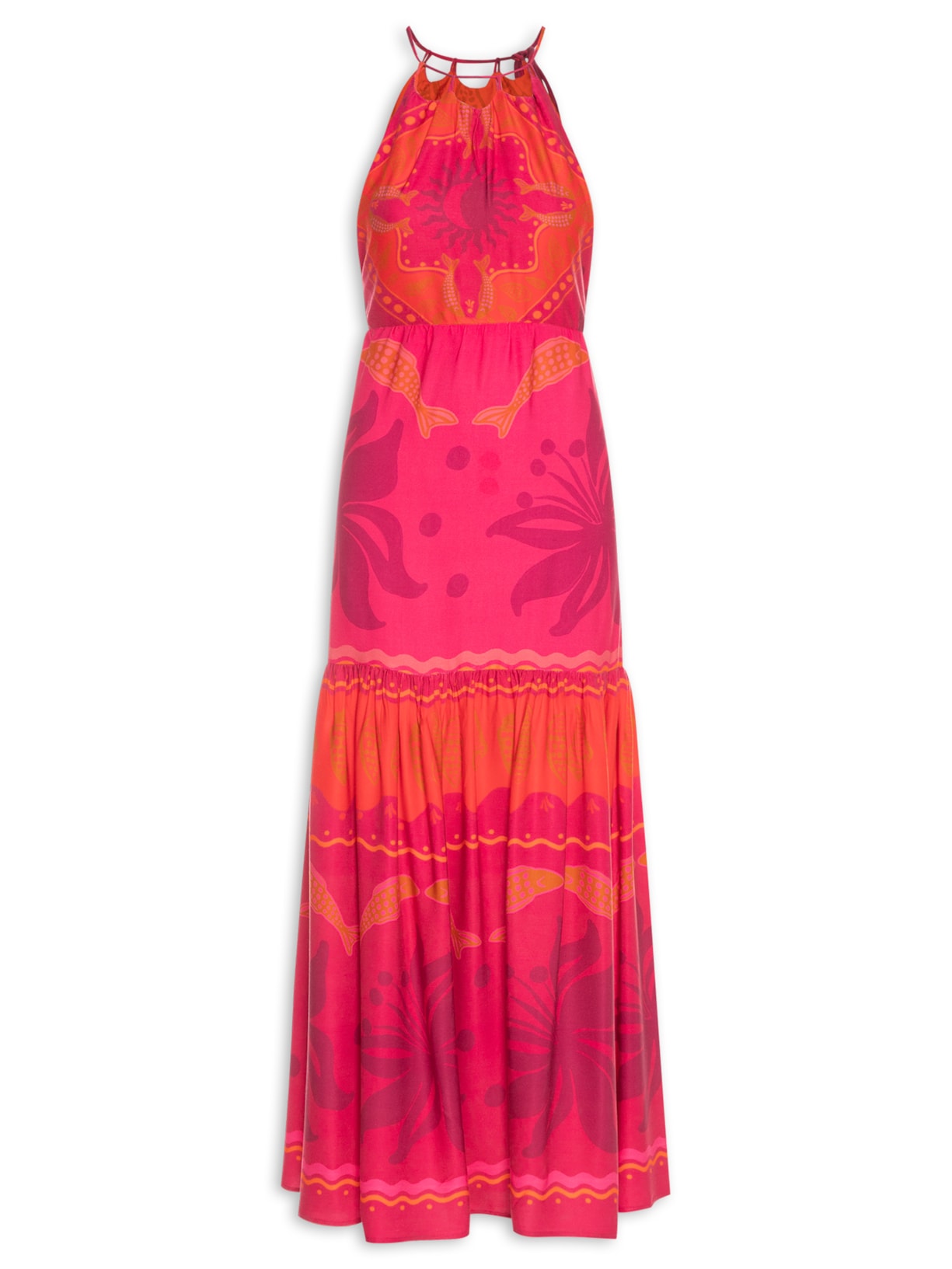 Vestido Longo Ciranda Do Mar Rosa Farm