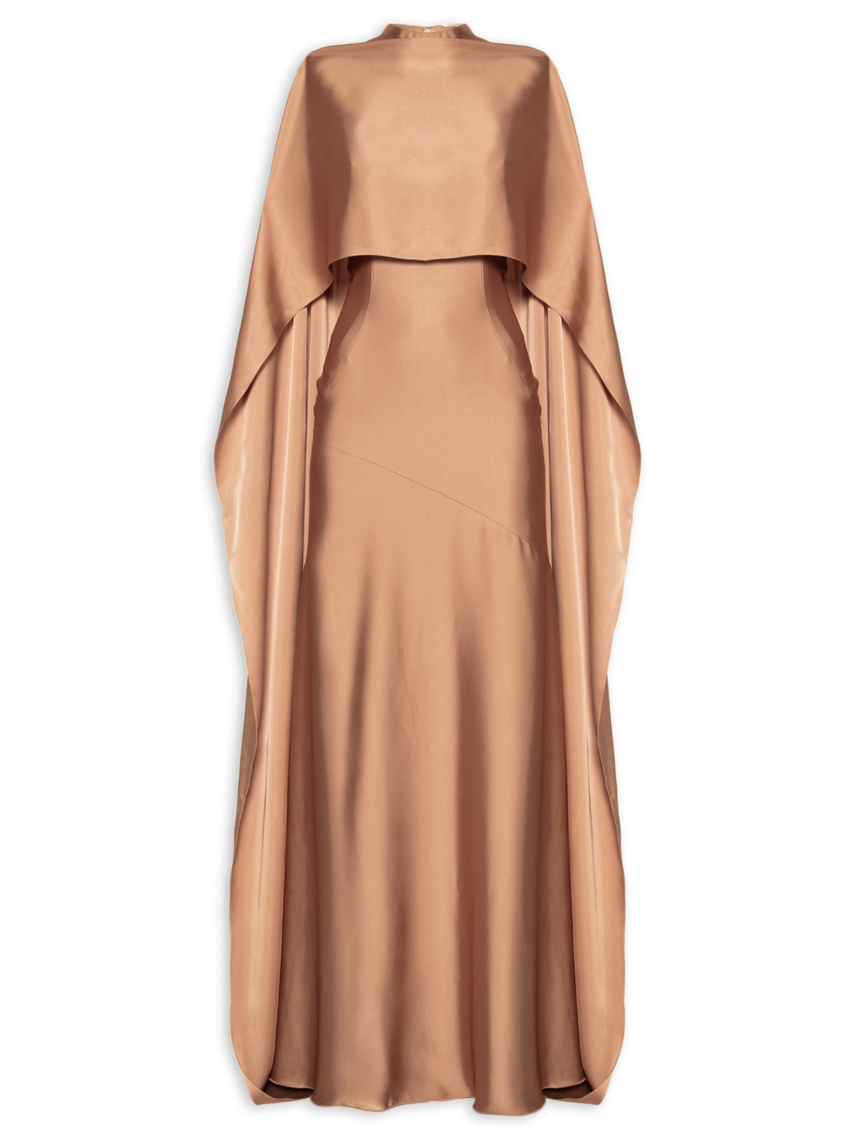 Vestido Longo Clarissa Cetim Marrom Fabulous Agilitá