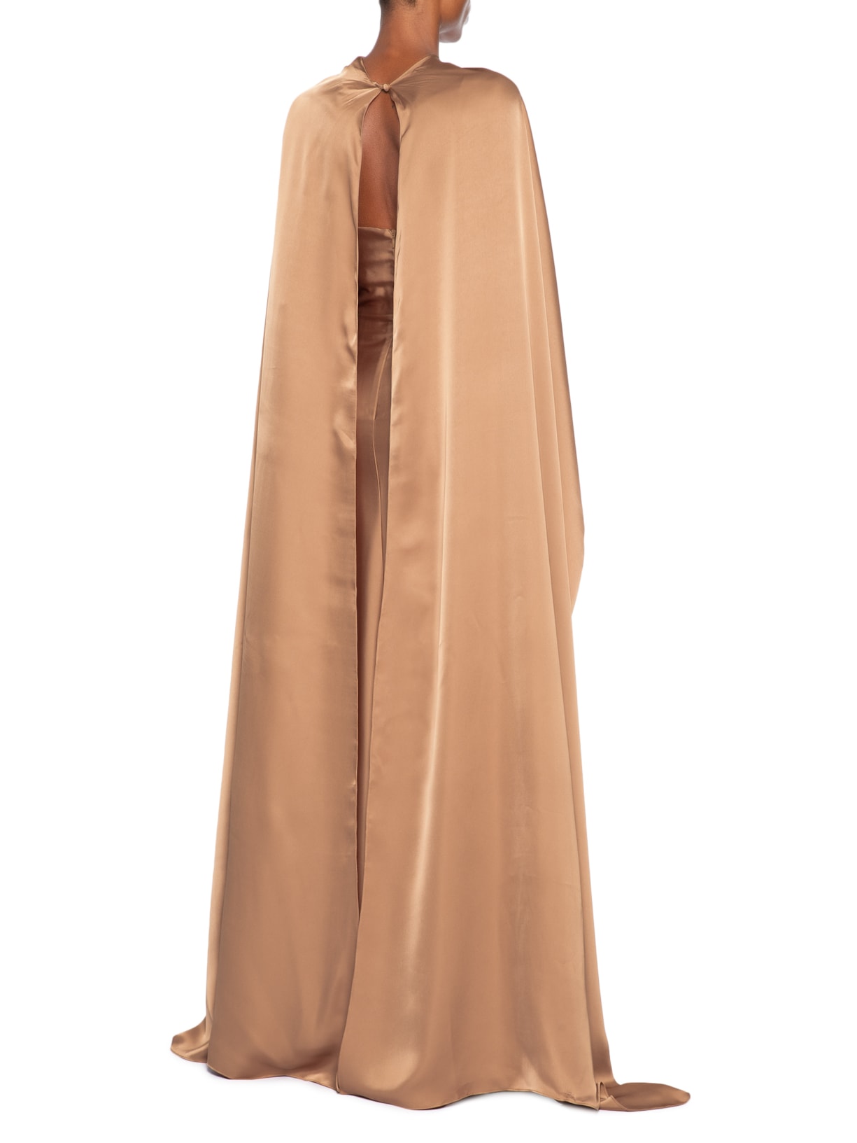 Vestido Longo Clarissa Cetim Marrom Fabulous Agilitá