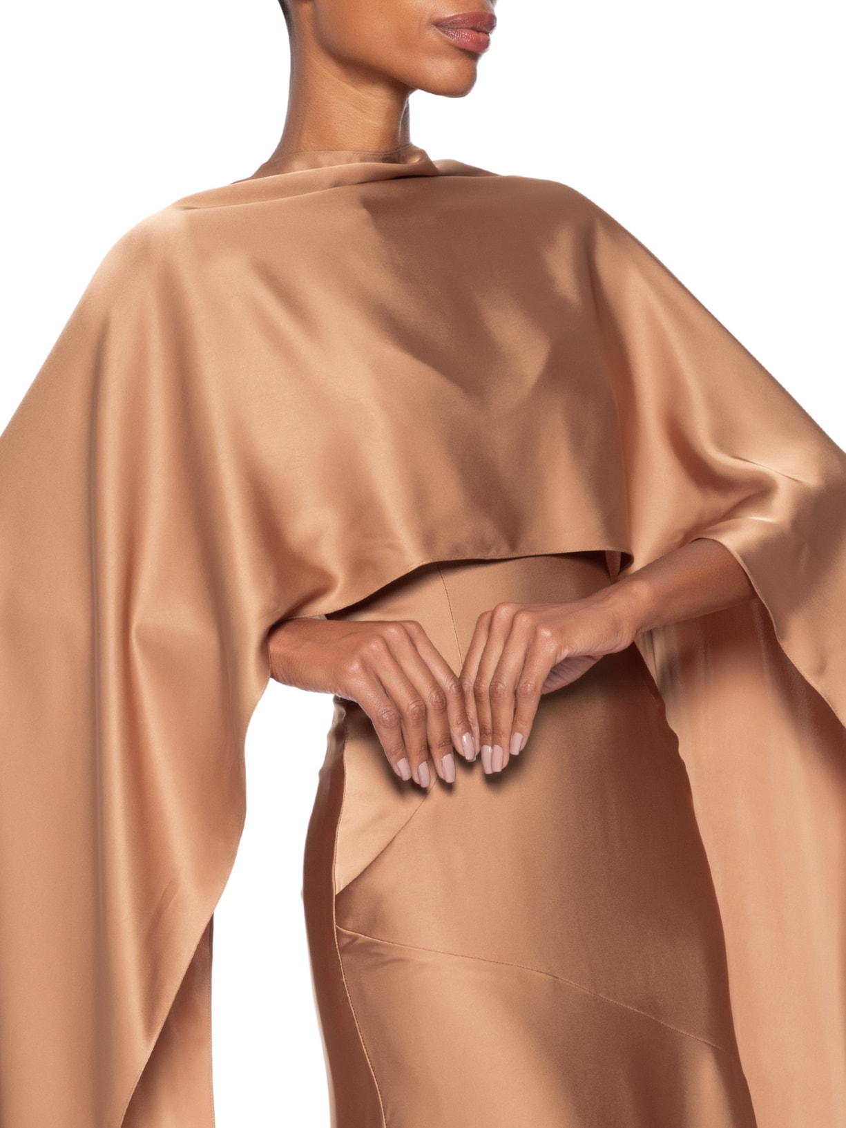 Vestido Longo Clarissa Cetim Marrom Fabulous Agilitá