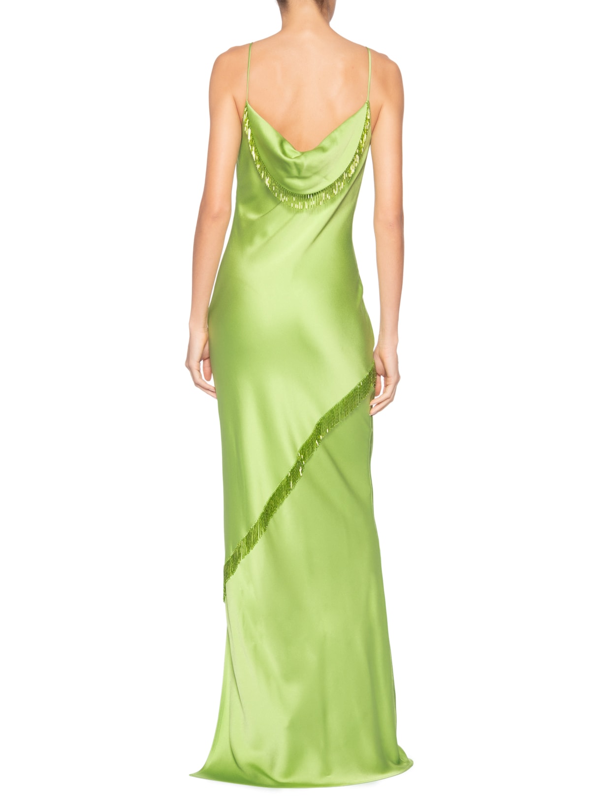 Vestido Longo com Alça Fina – Verde Reinaldo Lourenço