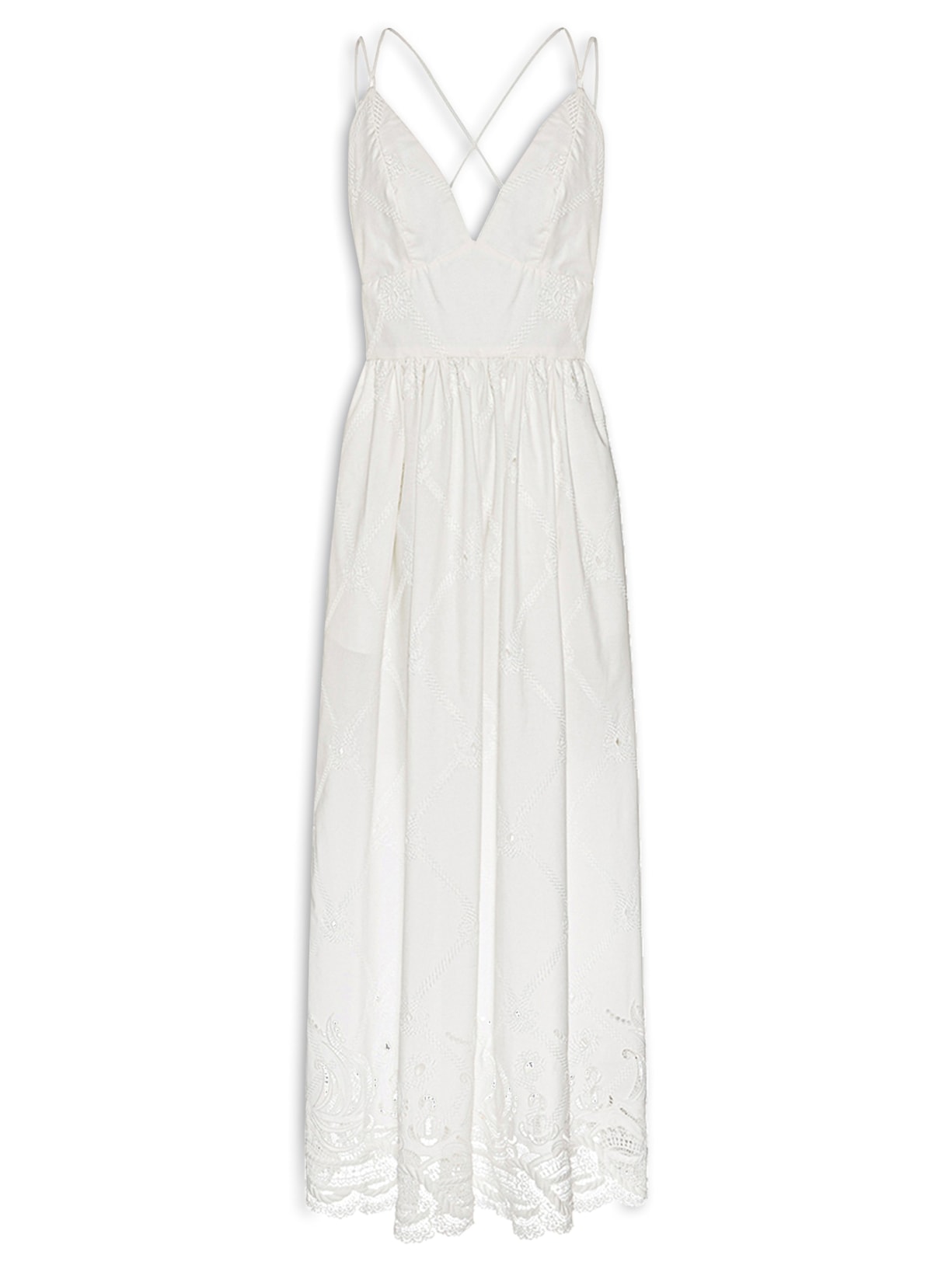 Vestido Longo Com Alças Barco - Branco