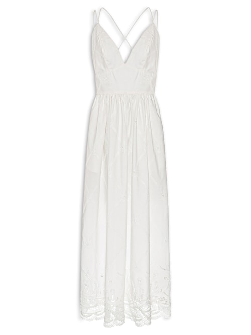 Vestido Longo Com Alças Barco - Branco
