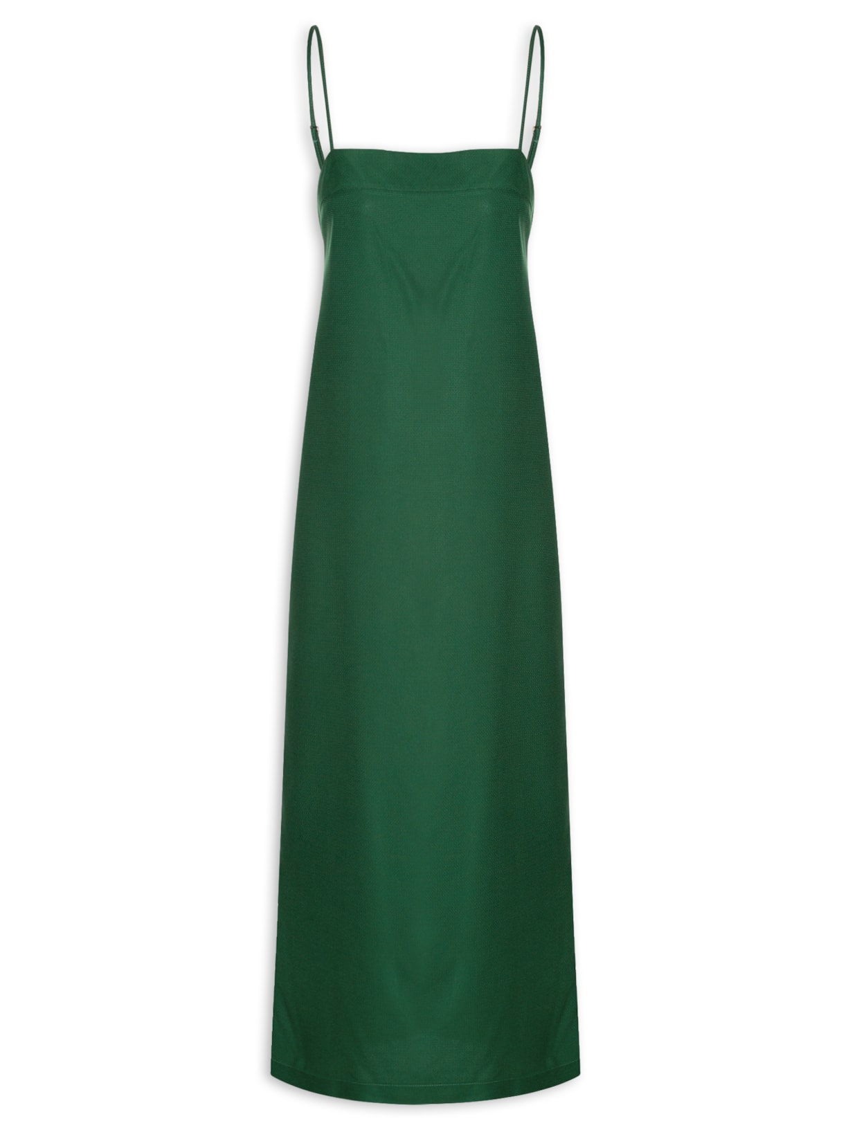 Vestido Longo Com Alças - Verde