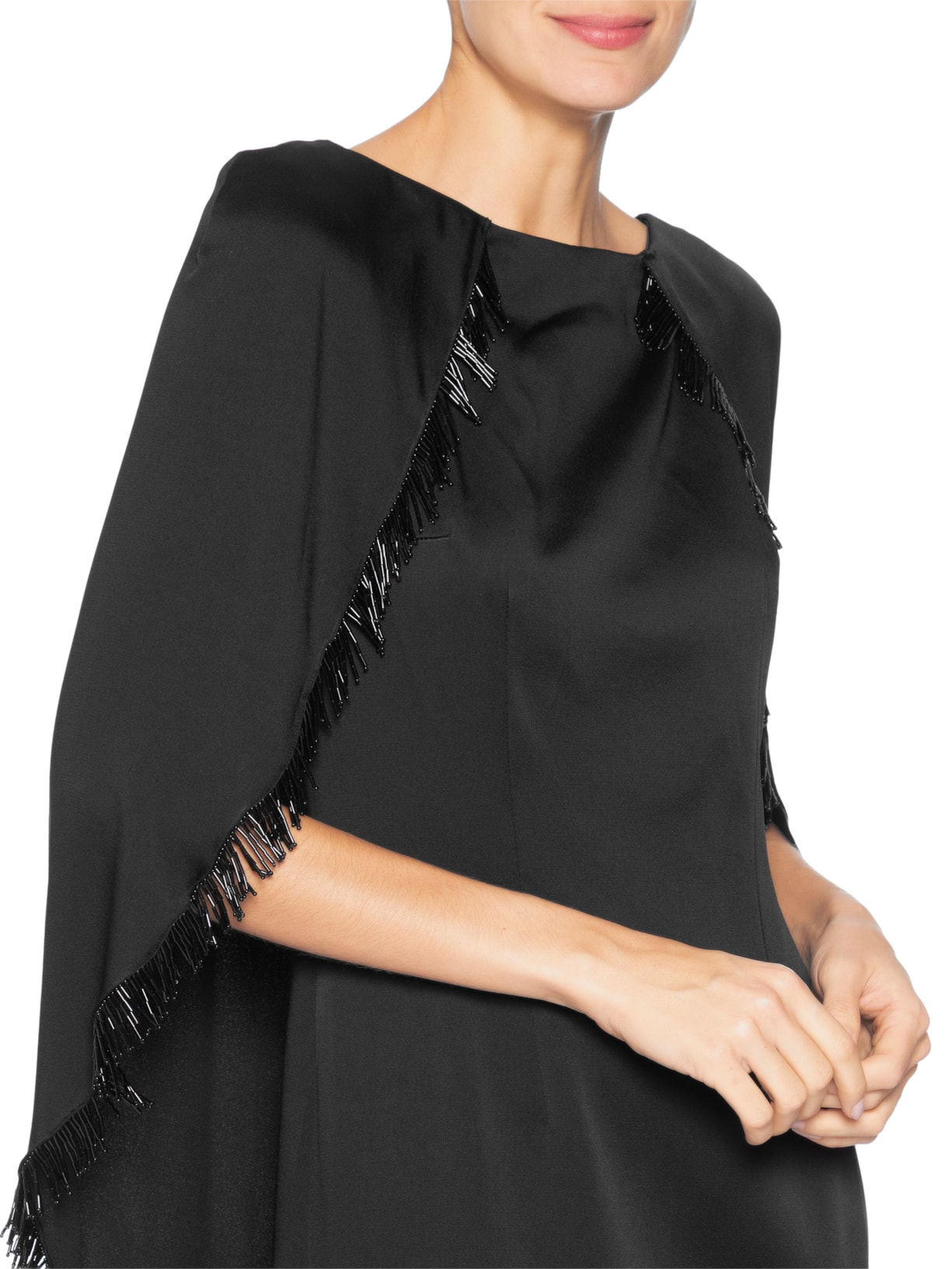 Vestido Longo com Capa Curta – Preto Reinaldo Lourenço