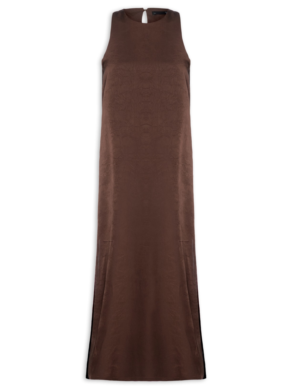 Vestido Longo Com Fenda Lateral Marrom  '2Essential