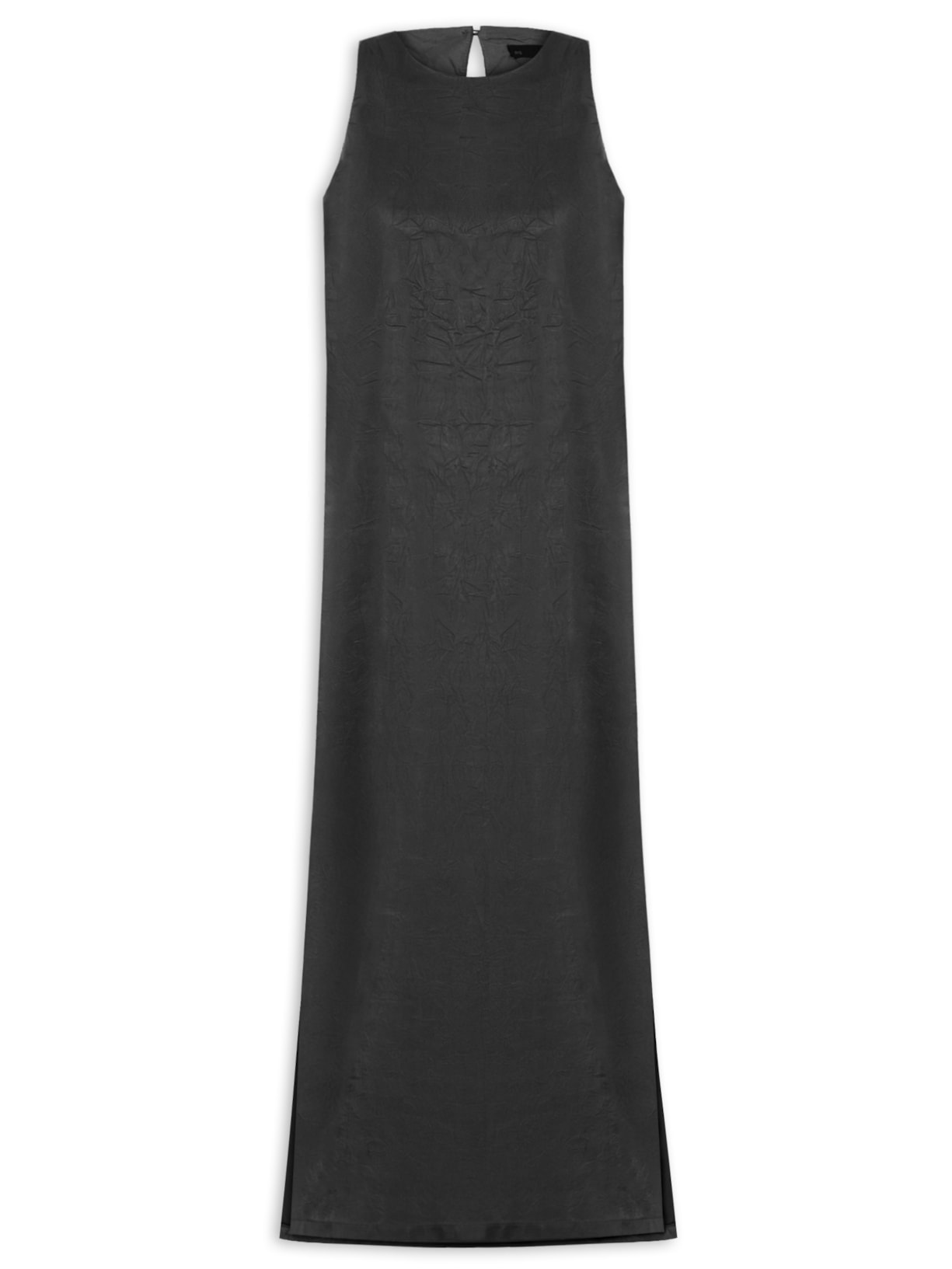 Vestido Longo Com Fenda Lateral - Preto