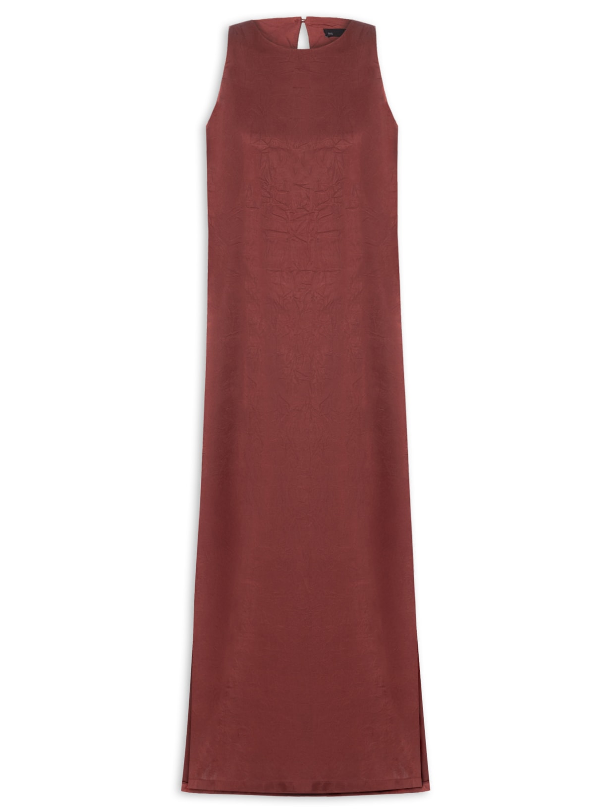 Vestido Longo Com Fenda Lateral - Vinho