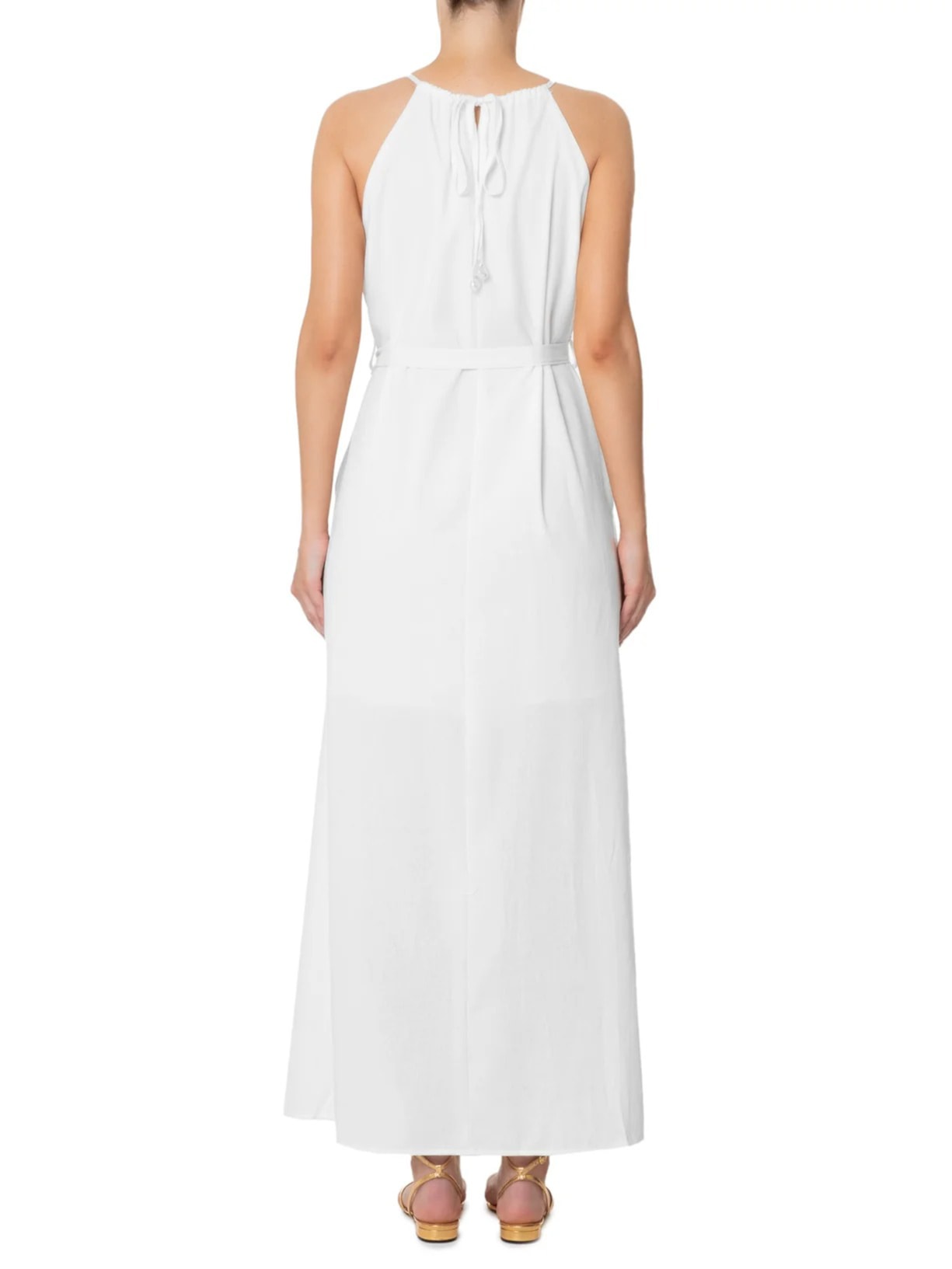 Vestido Longo Com Pérolas Off White '2Essential