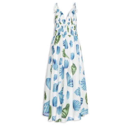 Vestido Longo Concha Litoral - Branco