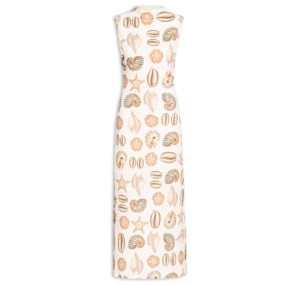 Vestido Longo Conchas Importado - Bege