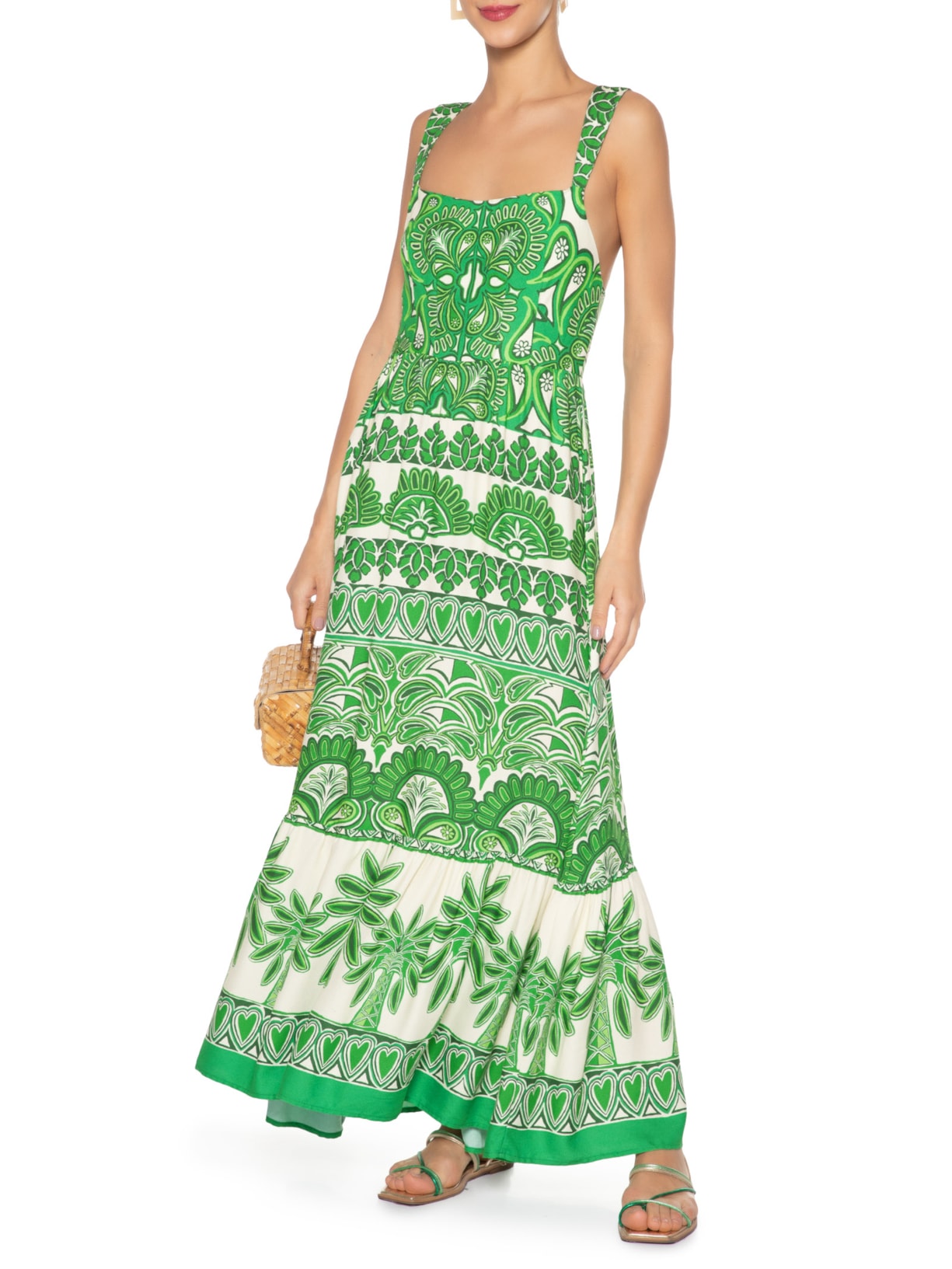 Vestido Longo Coqueiral Boho Verde Farm