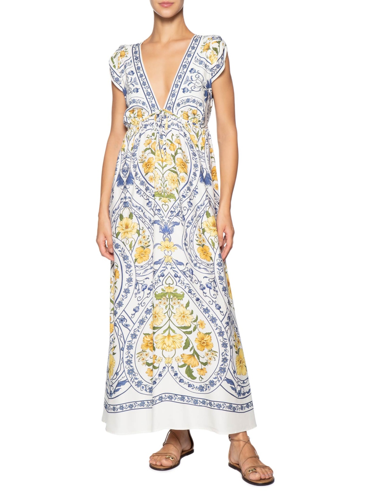 Vestido Longo Coração Boho Azul Farm