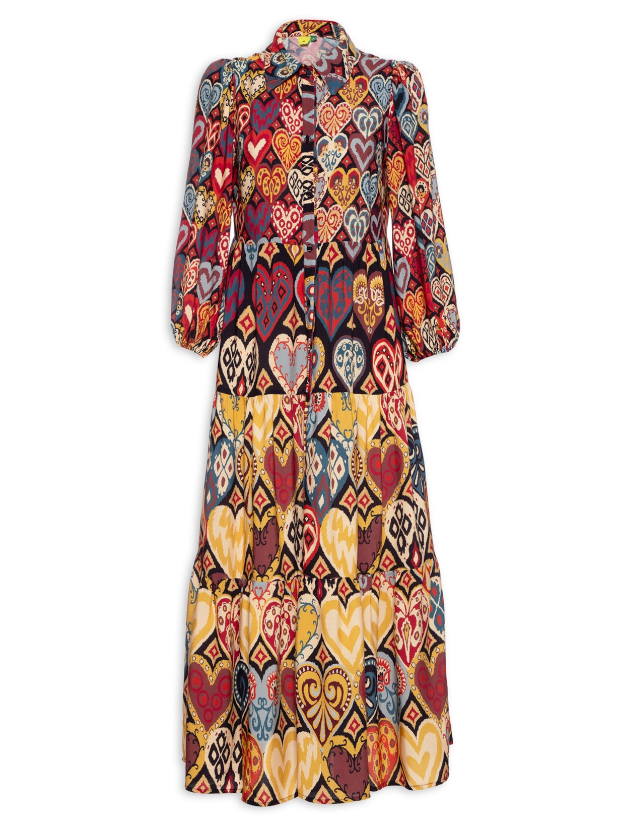 Vestido Longo Coração De Inverno - Preto