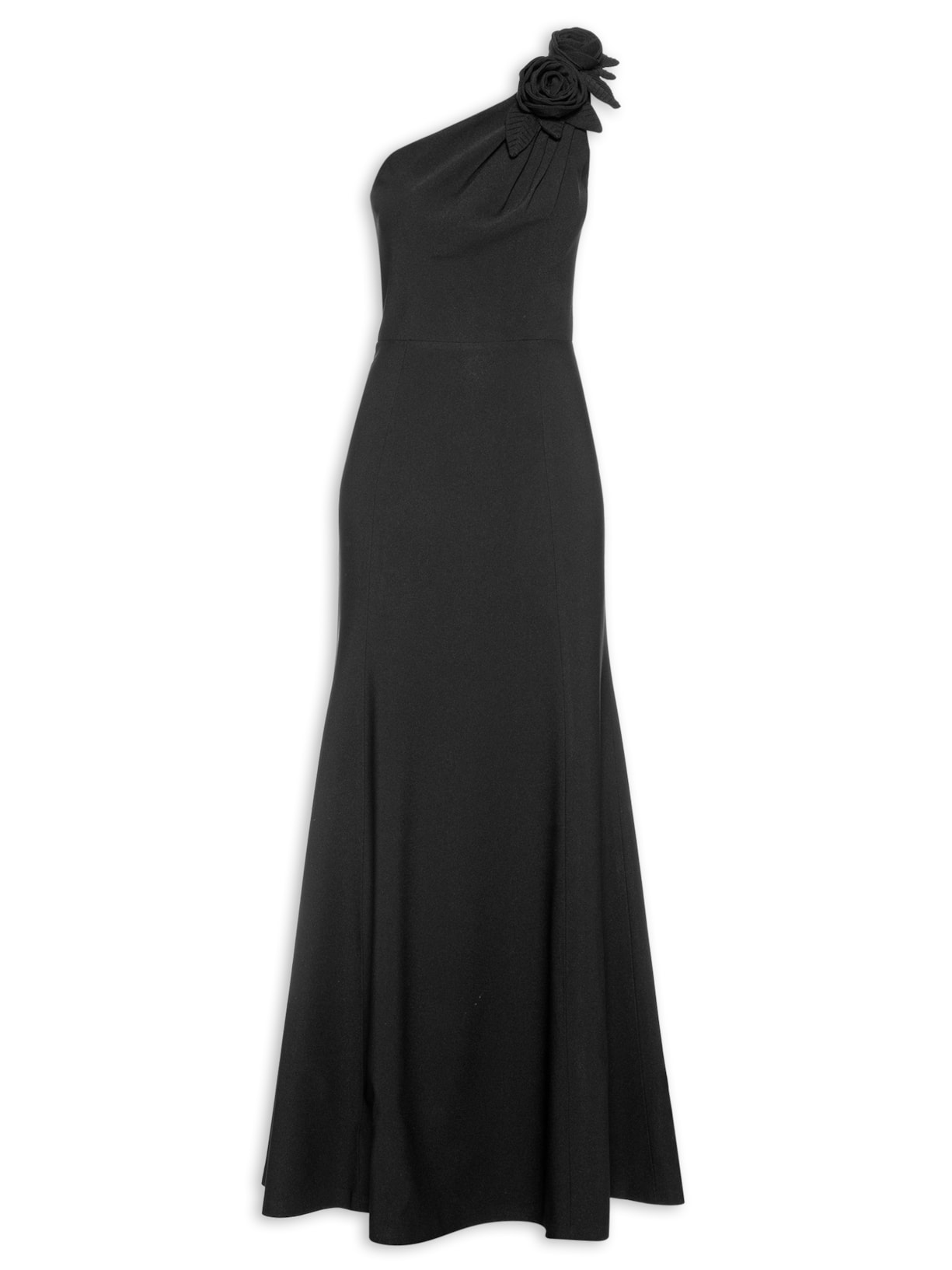 Vestido Longo Crepe Frames - Preto