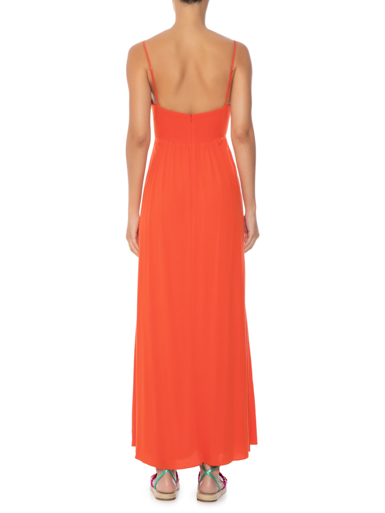 Vestido Longo Crepe Nó Duplo Frente Vermelho Dress To