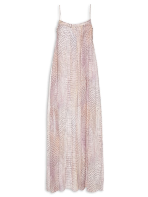 Vestido Longo Croco Selvagia - Rosa