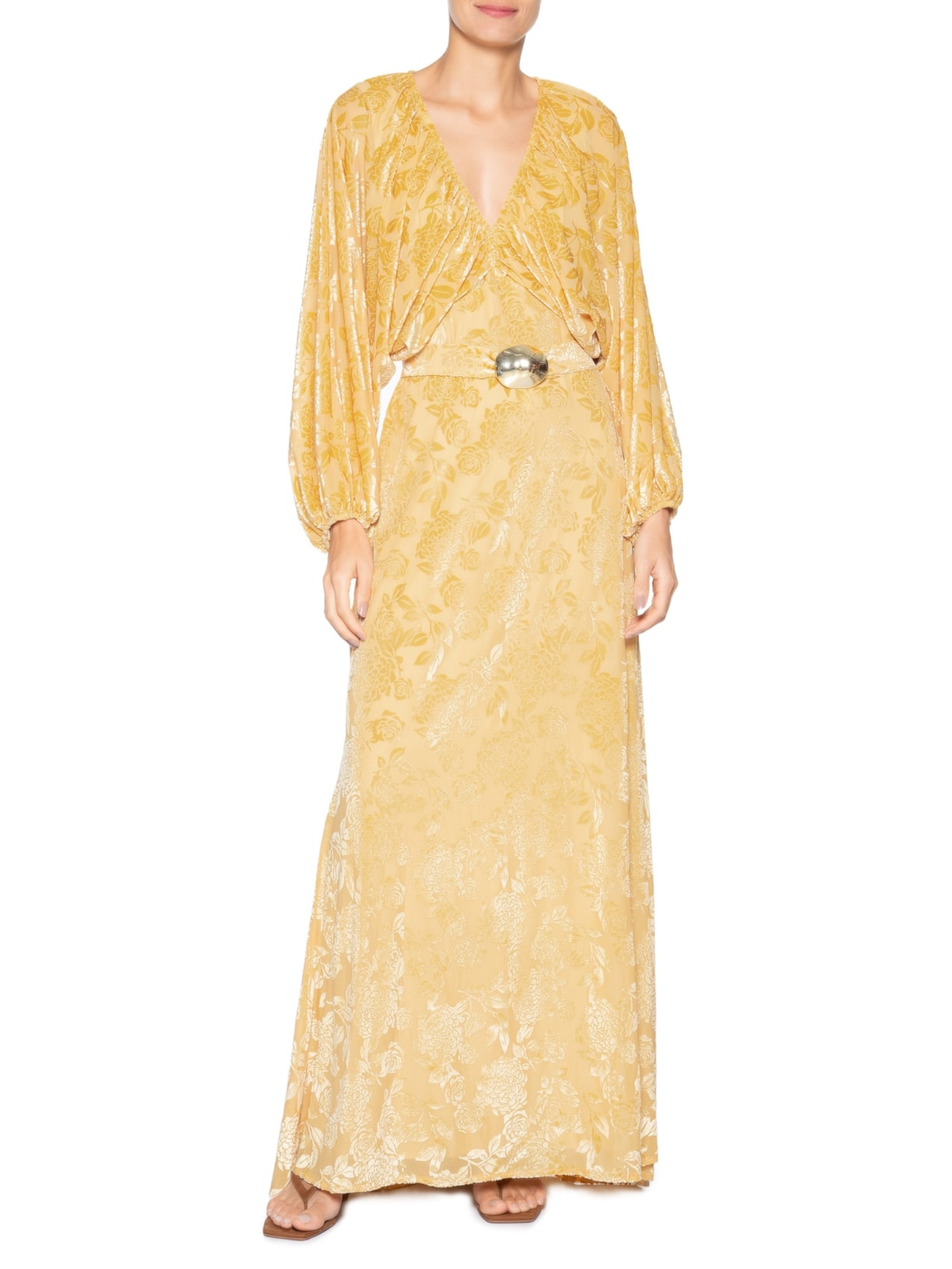 Vestido Longo Dafne Amarelo Carol Bassi