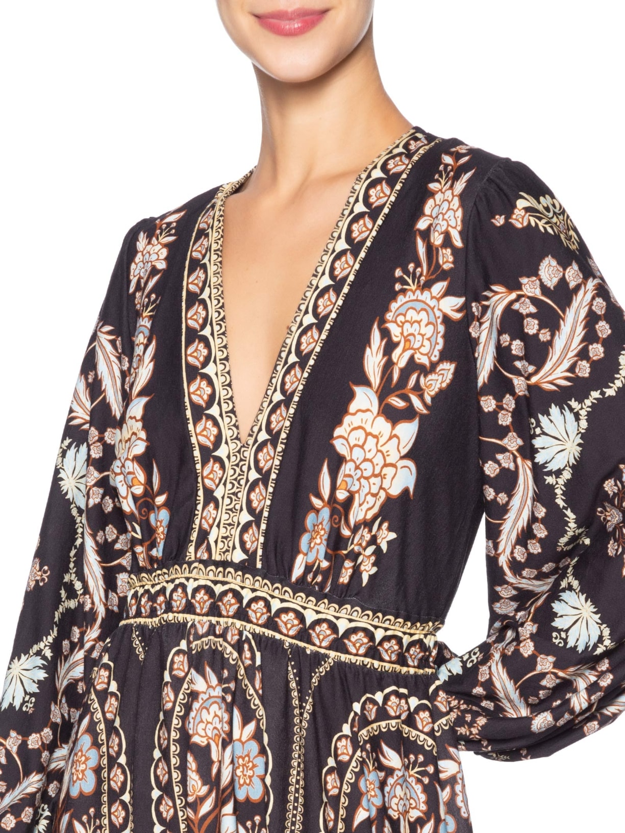 Vestido Longo Daniela Preto Farm