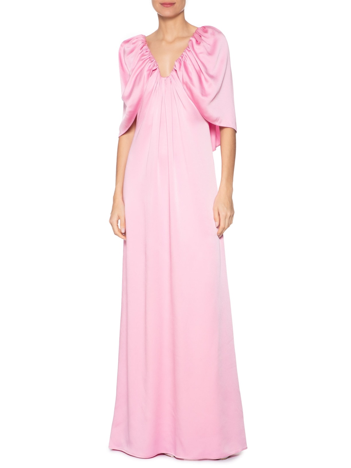 Vestido Longo Decotado Rosa Reinaldo Lourenço