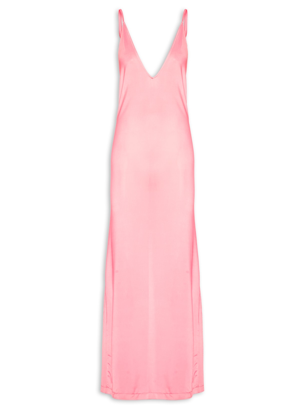 Vestido Longo Decote Costas Bold Flower Rosa Neon Adriana Degreas
