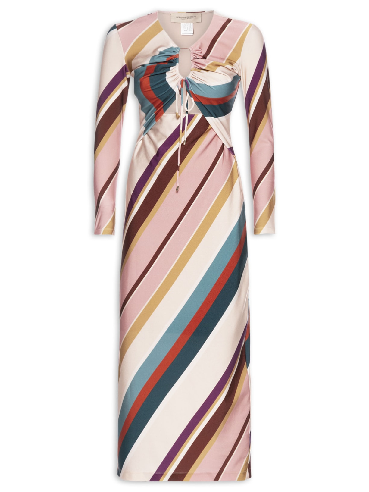 Vestido Longo Decote Franzido - Rosa