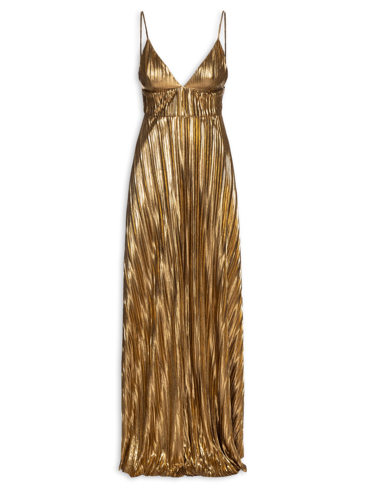 Vestido Longo Decote V - Dourado
