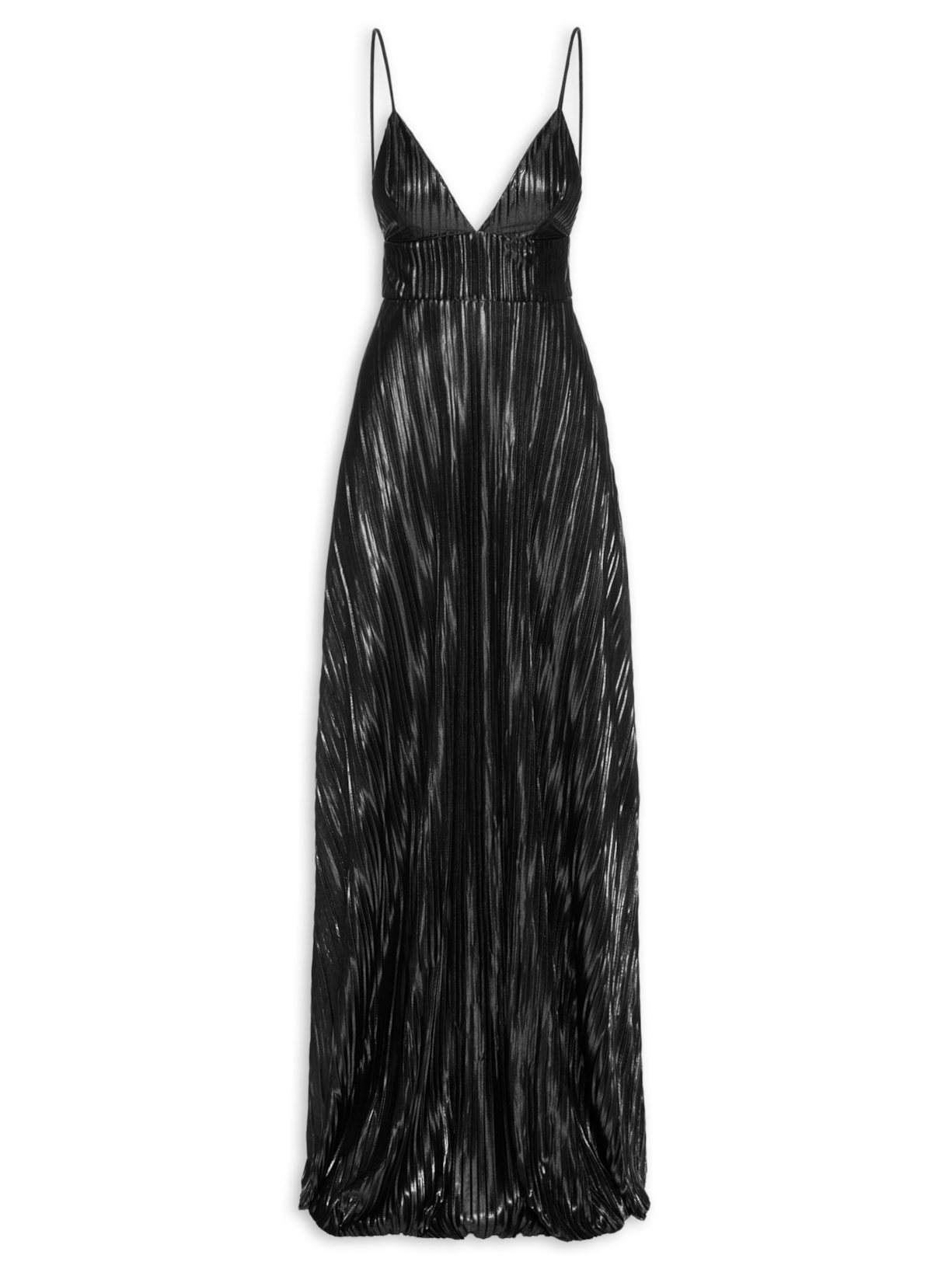 Vestido Longo Decote V - Preto