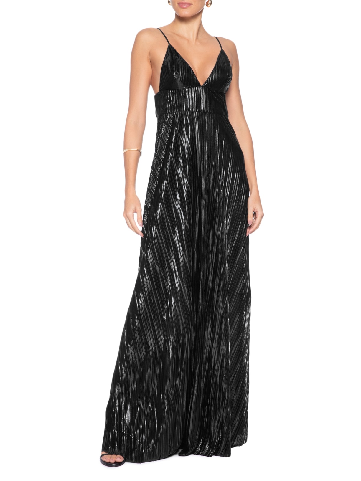 Vestido Longo Decote V Preto '2Essential
