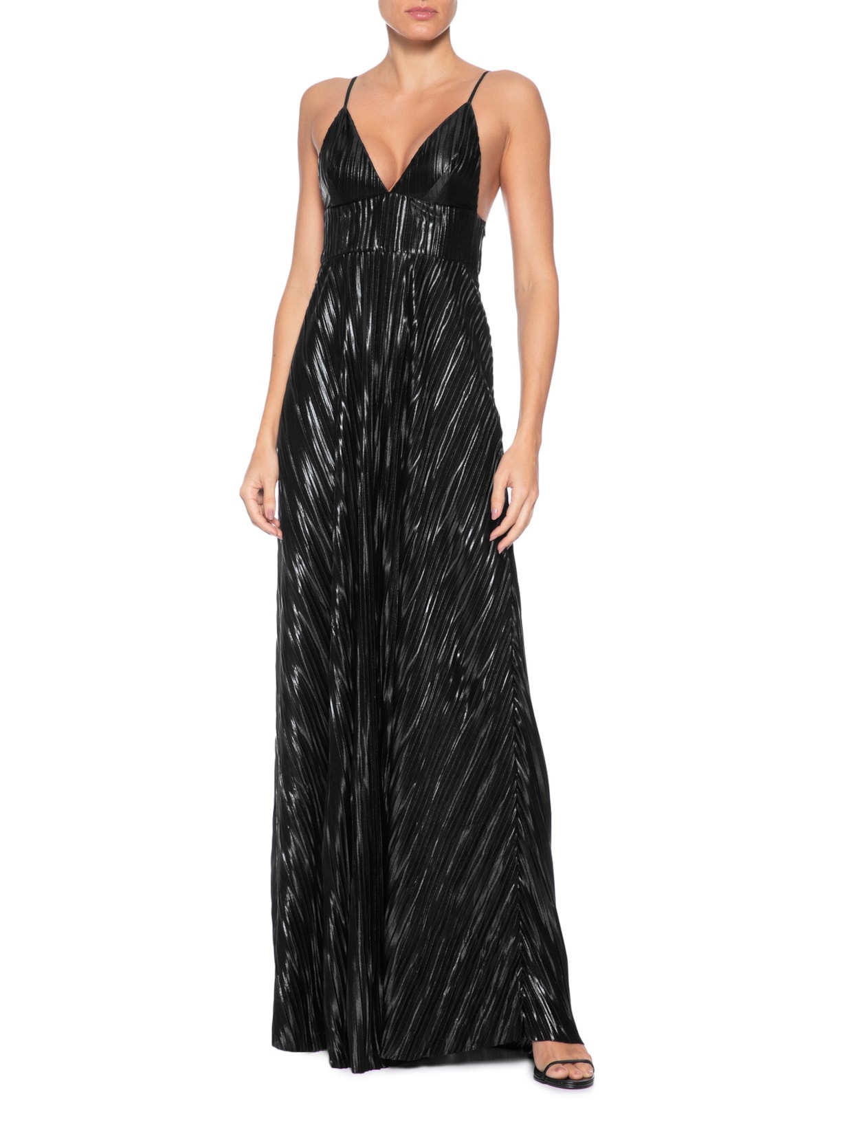 Vestido Longo Decote V Preto '2Essential