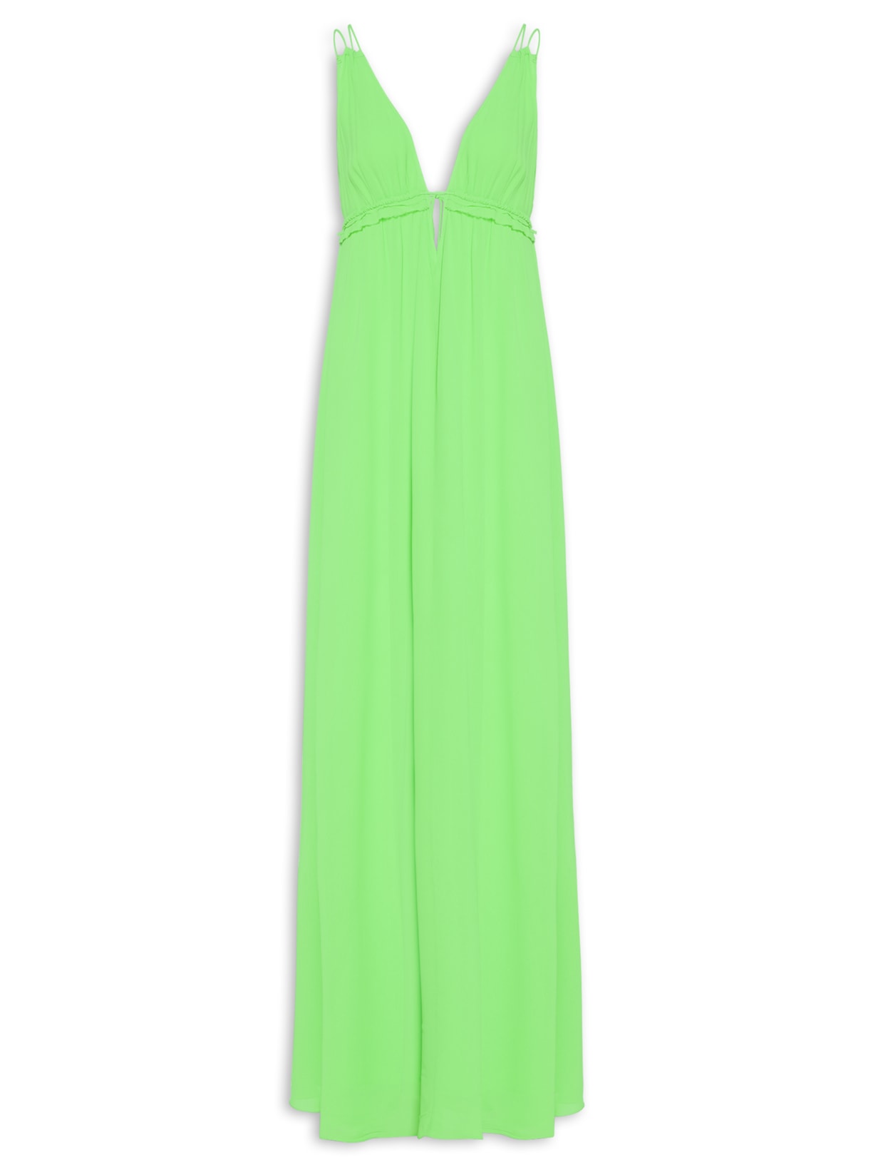 Vestido Longo Detalhes À Fio - Verde