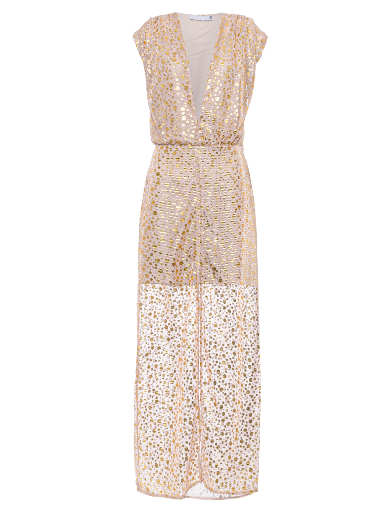 Vestido Longo Devote V Com Fenda - Dourado